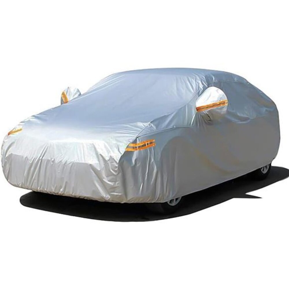 Car Cover with Zipper, 2 Layer Full Car Covers Waterproof/UV